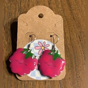 Handmade raspberry earrings